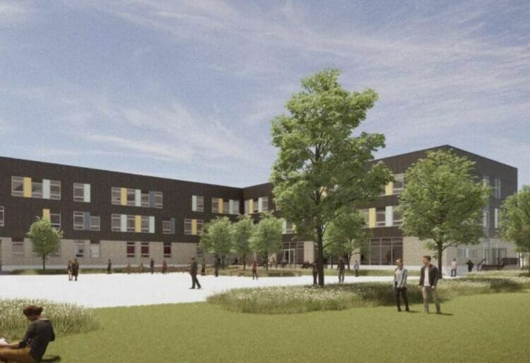 A CGI of the new River Academy secondary school showing what  it could look like once built. Picture: River Academy