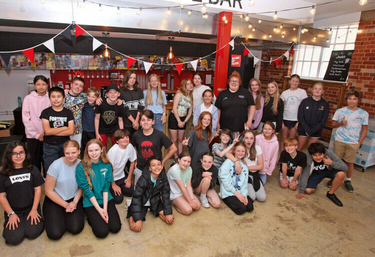 Young participants in ENGAGE, many of whom took part in fully fledged productions such as Peter Pan and A Christmas Carol. Picture: Phillip Tull, courtesy of Reading Repertory Theatre.