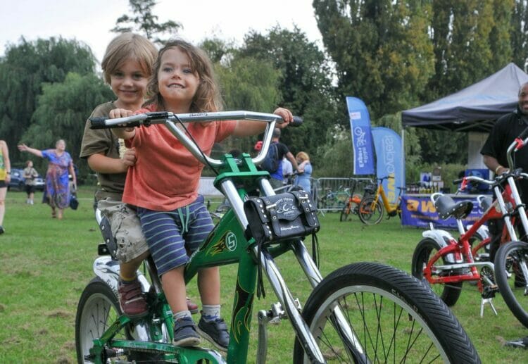 Harry (4) and Alex (2) testing their new wheels. Picture: Steve Smyth