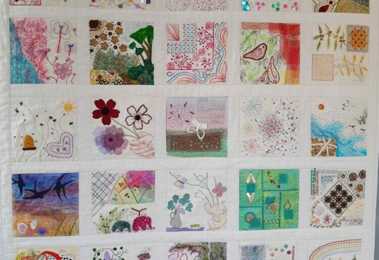 The quilt created by the group.