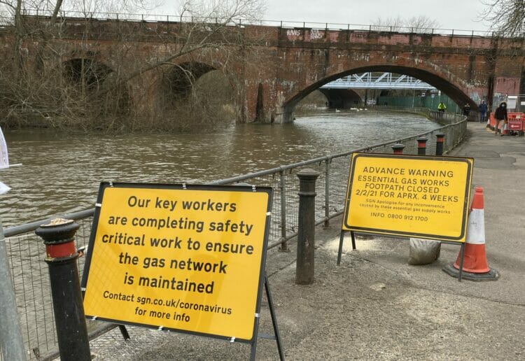 Flashback: The Kennetside towpath was closed two years ago Picture: Phil Creighton