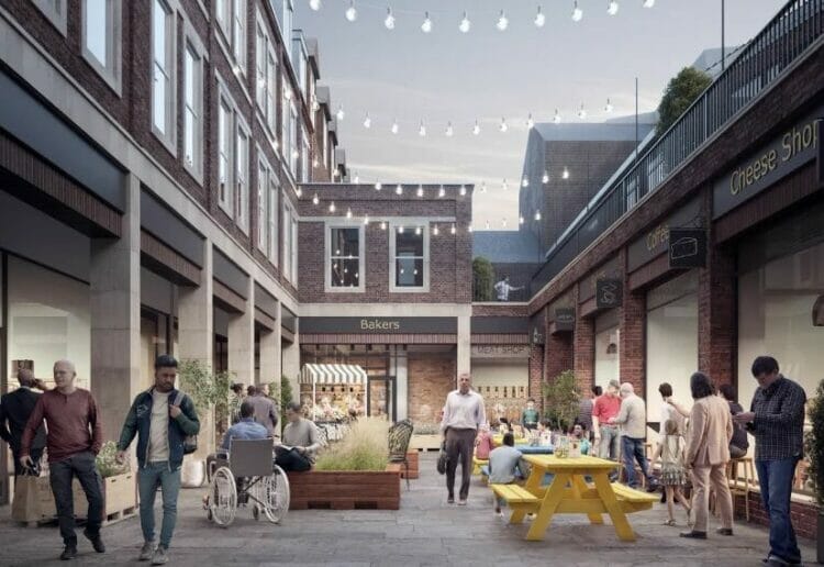 A CGI showing what the proposed retail space would be like in Queen Victoria Street Picture: Thackeray Estates
