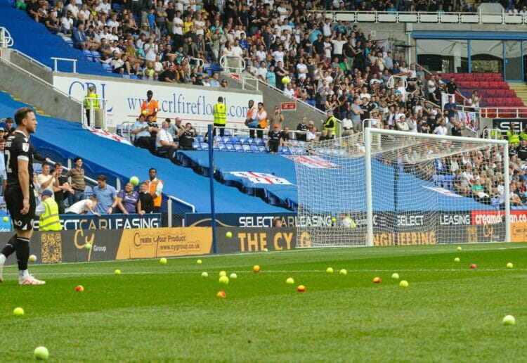 Reading Fc tennis balls protest