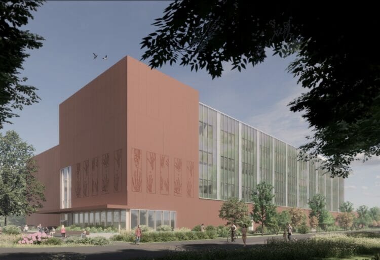 Feilden Clegg Bradley Studios architects' artist's impression of the proposed Natural History Museum facility in Shinfield. Picture: Natural History Museum