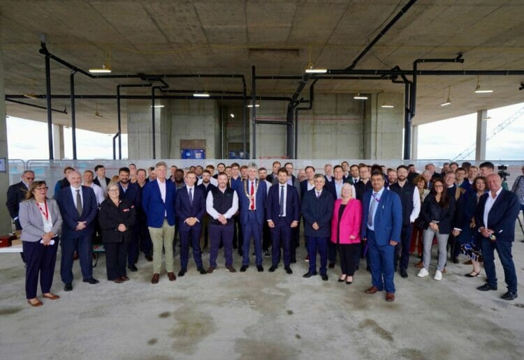 Attendees at the topping out ceremony for One Station Hill in Reading. Picture: Redwood Consultancy
