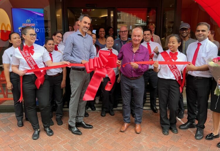 McDonald's franchisee Richard Forte and Reading FC legend Mick Gooding. Picture: Ji-Min Lee