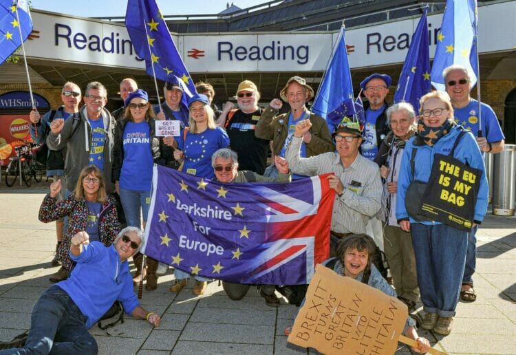 The Brexit Protesters ready to leave for the Demo in London on Saturday. Picture: Steve Smyth