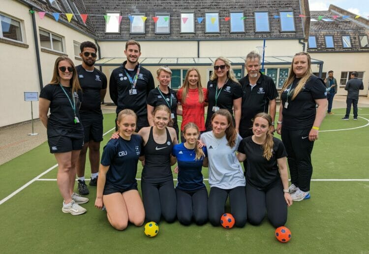 PE staff from The Abbey Schjool with sport scholars Picture: The Abbey School