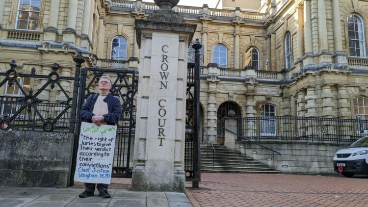 Activists protesting the right of juries to make so-called 'perverse' verdicts on Monday, September 25. Picture: Jake Clothier