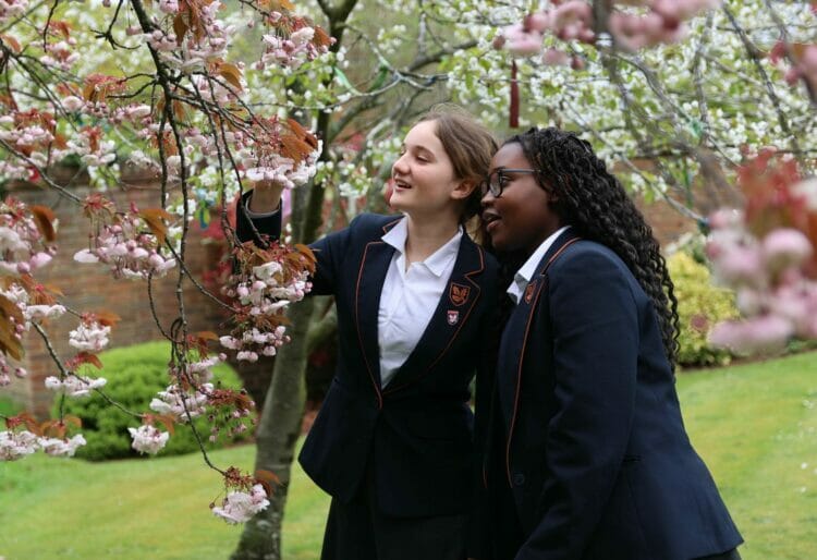 Leighton Park students take in the nature on the school's 65-acre parkland. Picture: Leighton Park