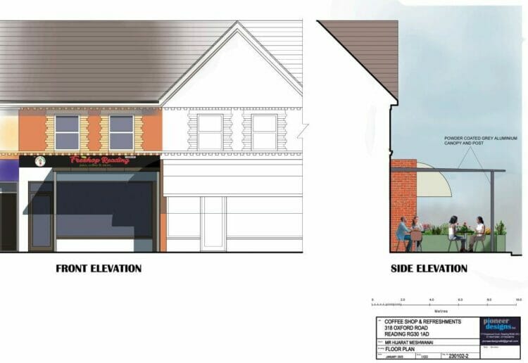 Outdoor seating is planned for a Reading cafe Picture: Pioneer Designs/Local democracy reporting service