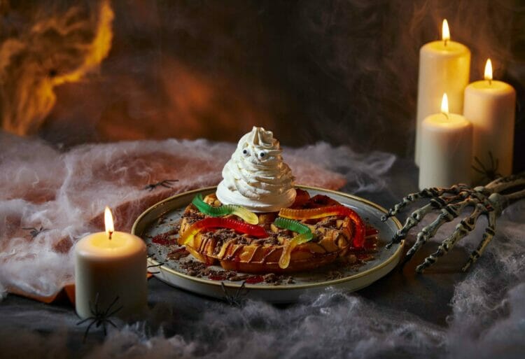 The Ghoulish Graveyard Waffle will be available to enjoy until October 31. Picture: Creams