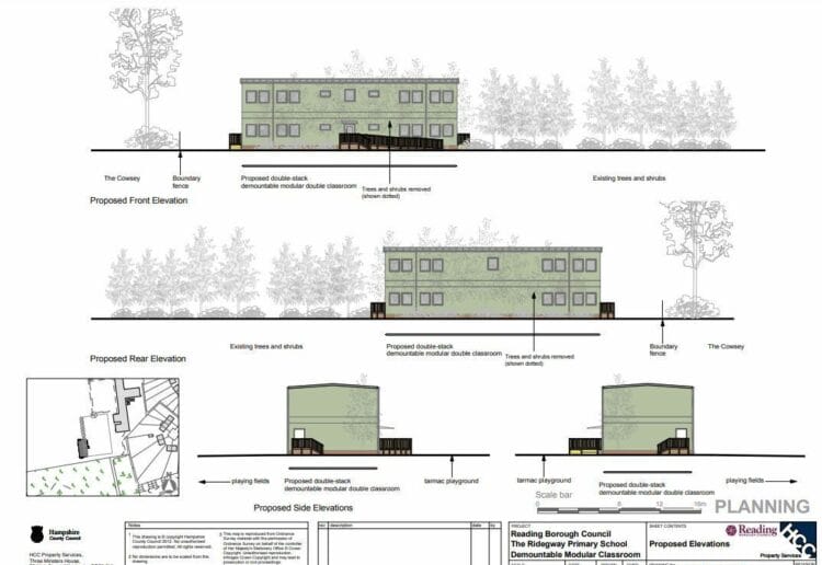 Plans for the temporary classrooms at Ridgeway Primary School in Hillbrow Picture: HCC Property Services