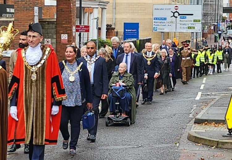 The procession from the civic offices to the Reading Minster church Picture: David Dunham