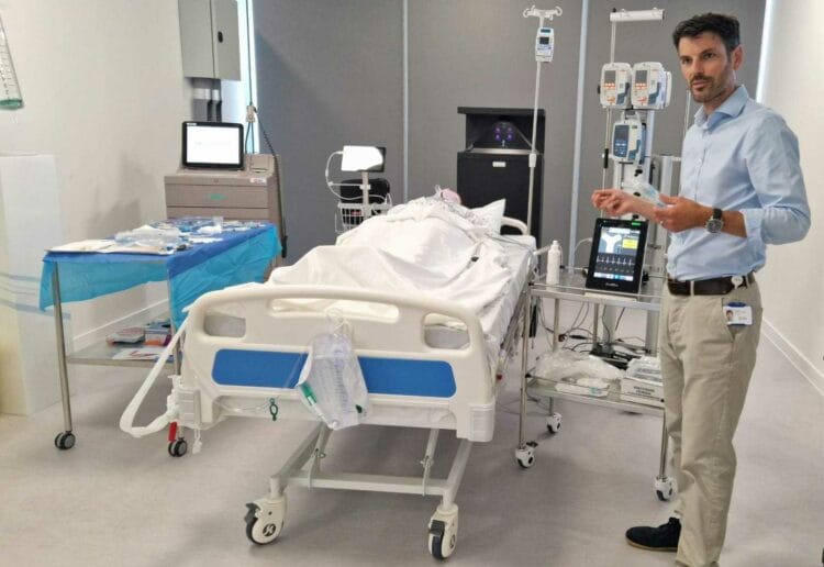 Simon Nobel-Clarke, marketing leader at BD, demonstrates the useful equipment the company manufacturers and its practical applications. Picture: BD
