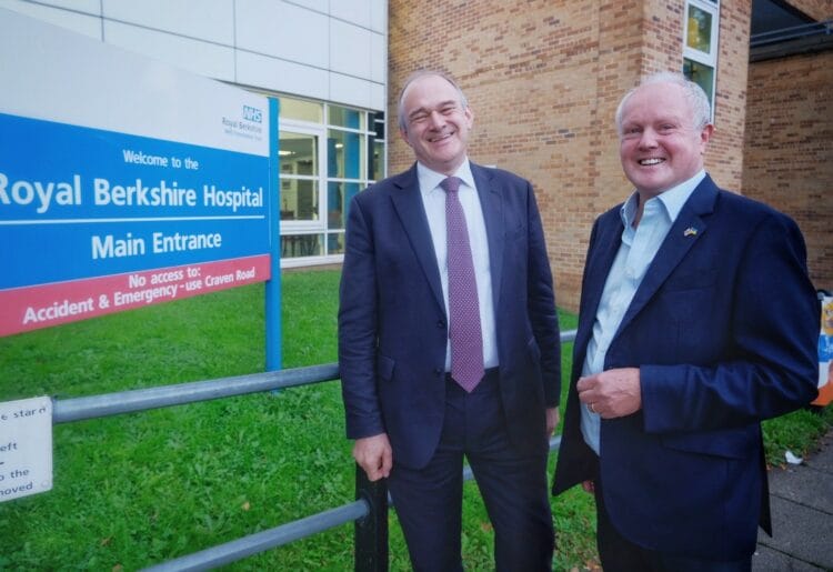 Sir Ed Davey (left) with Clive Jones.
