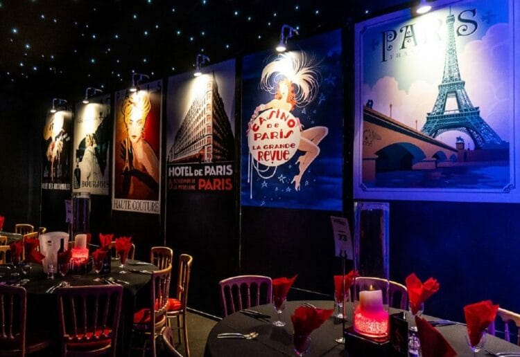 The decorations for the Best Parties Ever burlesque themed Christmas party at Kings Meadow, Reading. Picture: Best Parties Ever