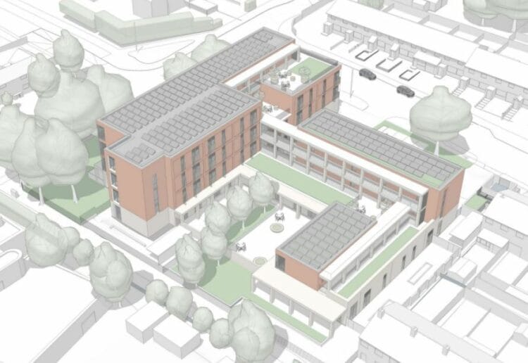 A CGI of the day care centre and 42 home building at Hexham Road, Whitley, site of the former The Willows care home. Credit: Hampshire County Council Property Services / Shrimplin Planning and Development