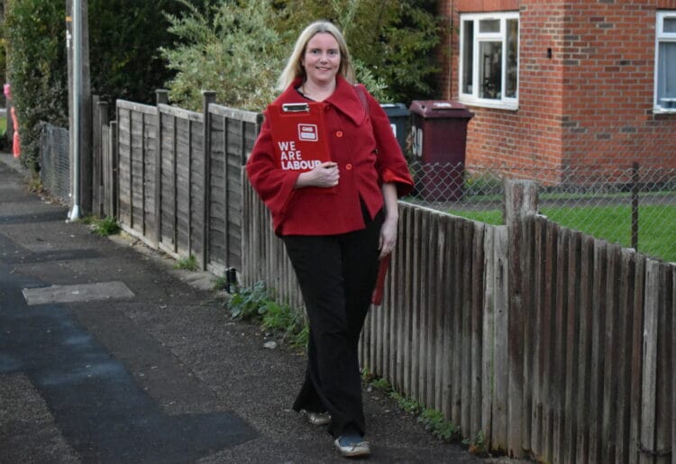Councillor Rachel Eden on campaign duties in Merton Road, Whitley. Credit: Rachel Eden