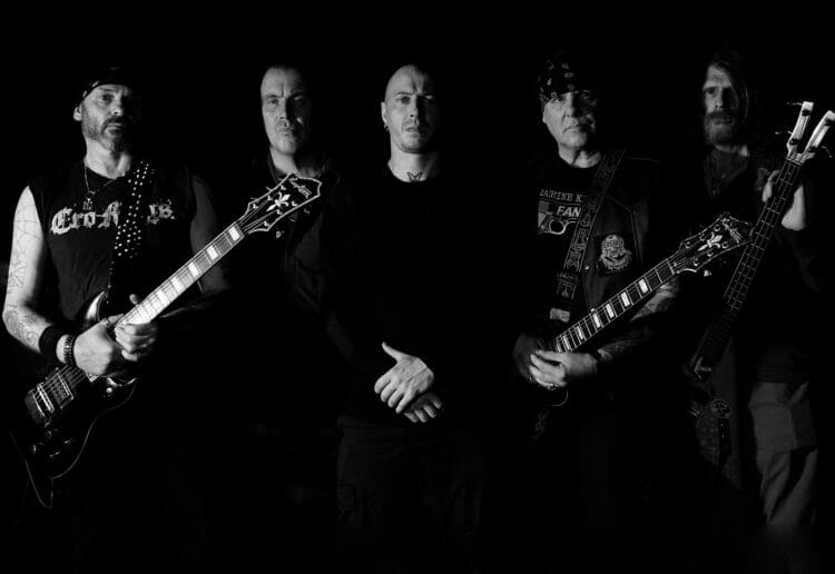 Discharge in 2017. Left to Right: Tony "Bones" Roberts, David Bridgewood, Terry "Tezz" Roberts, Jeff "JJ" Janiak, Roy "Rainy" Wainright Picture: Hatebomb76 /Wikipedia