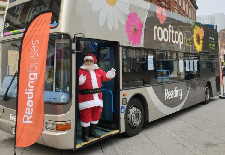 Santa taking a Reading Buses service last year