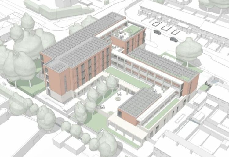 A CGI of the day care centre and 42 home building at Hexham Road, Whitley, site of the former The Willows care home. Credit: Hampshire County Council Property Services / Shrimplin Planning and Development