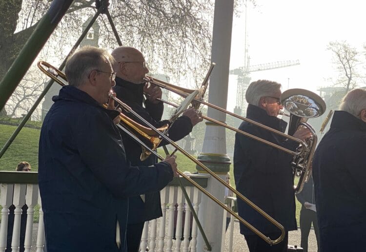 The Reading Central Salvation Army band will be performing carols in Broad Street. Here, they are pictured in the bandstand at Forbury Gardens Picture: Phil Creighton