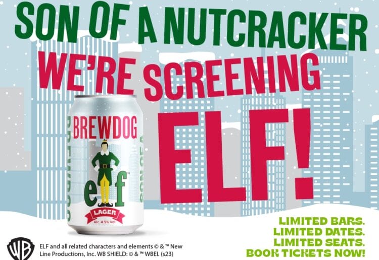 BrewDog is screening Elf on Sunday, December 10, and serving its final cans of the limited edition Elf-themed beer