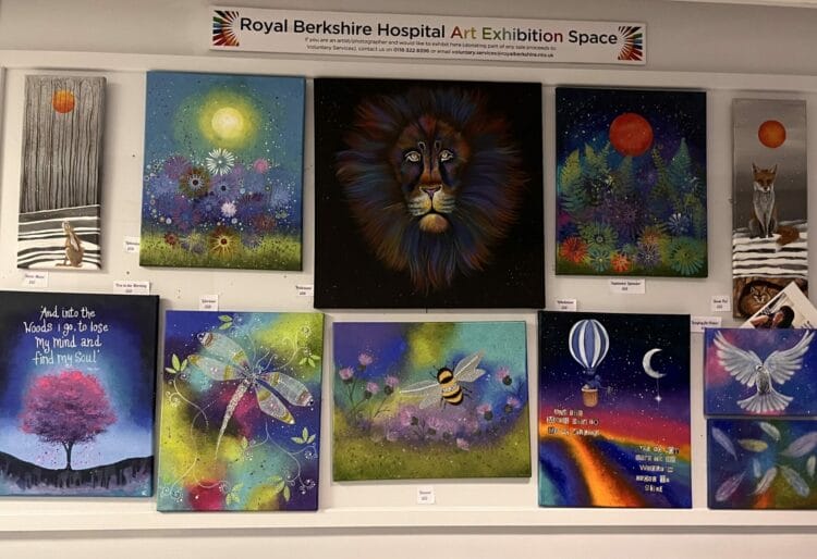 Art by Karen Rivers, part of the Art In Unique Spaces exhibition in the Royal Berkshire Hospital until December 30
