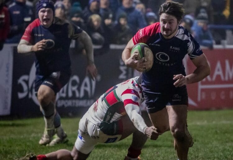 Axel Kalling-Smith scored the third try in front of Clubhouse Corner