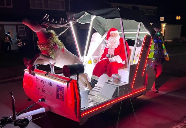 The Rotary Club of Pangbourne is taking Santa on a tour of West Berkshire in the run-up to Christmas