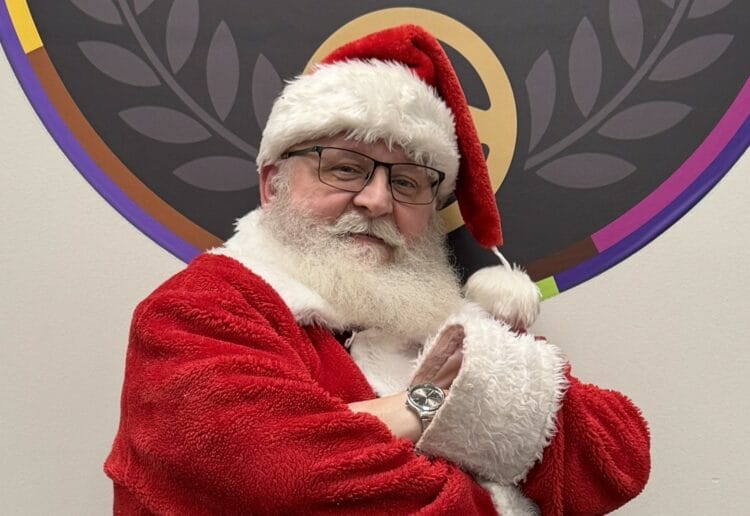 Santa - aka Mark Shaw - is on the buses this Christmas in Reading