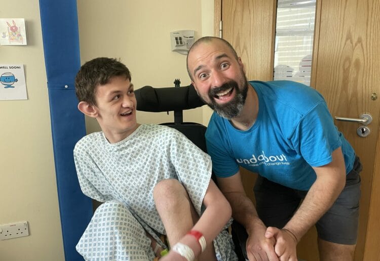 George Turnbull (left), 16, and Ed from Soundabout. Picture: Soundabout