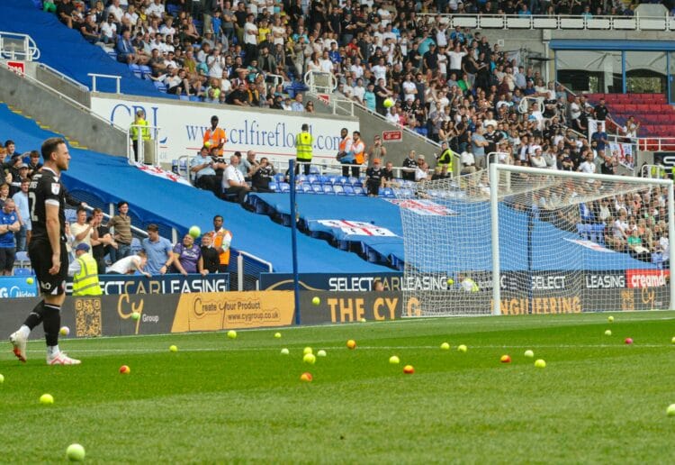 Reading Fc tennis balls protest