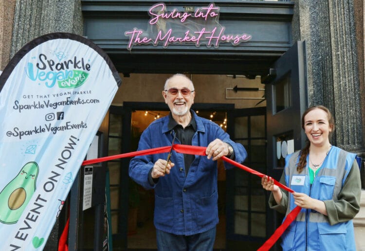 Peter Egan officially opens the Vegan Festival 2023 in Reading; Picture: Dijana Capan/Dvision Images