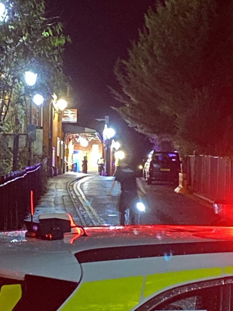 Police at Pangbourne Station Picture: Phil Creighton