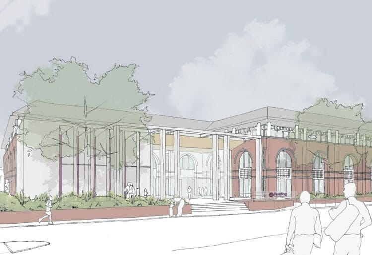 Proposals would see Reading Central Library moved to join the civic offices on Bridge Street. Picture: Artist's sketch, courtesy of Reading Borough Council