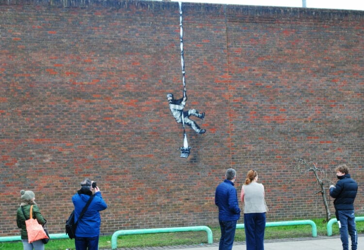 The Banksy mural on the wall of Reading Gaol Picture: Local democracy reporting service