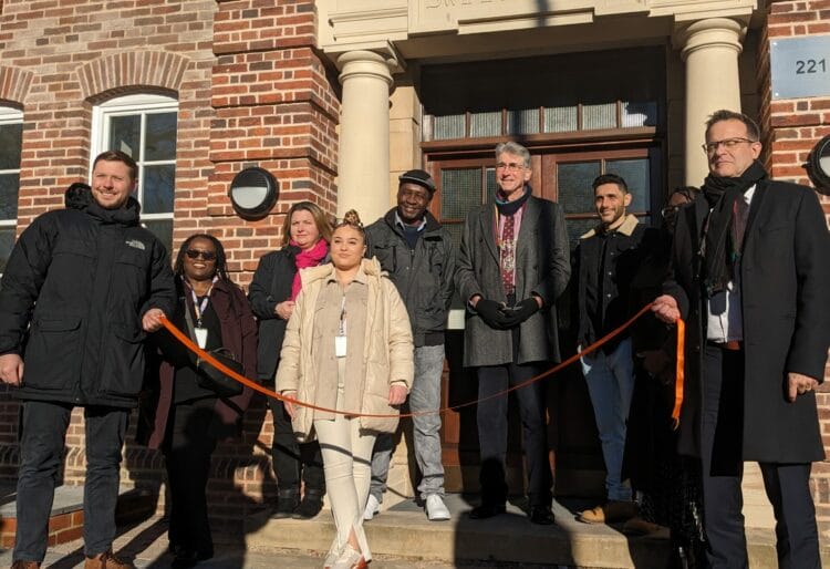 The mayor of Reading, Cllr Tony Page, is joined by propsective residents, among others, at the unveiling on Thursday, January 18. Picture: Jake Clothier