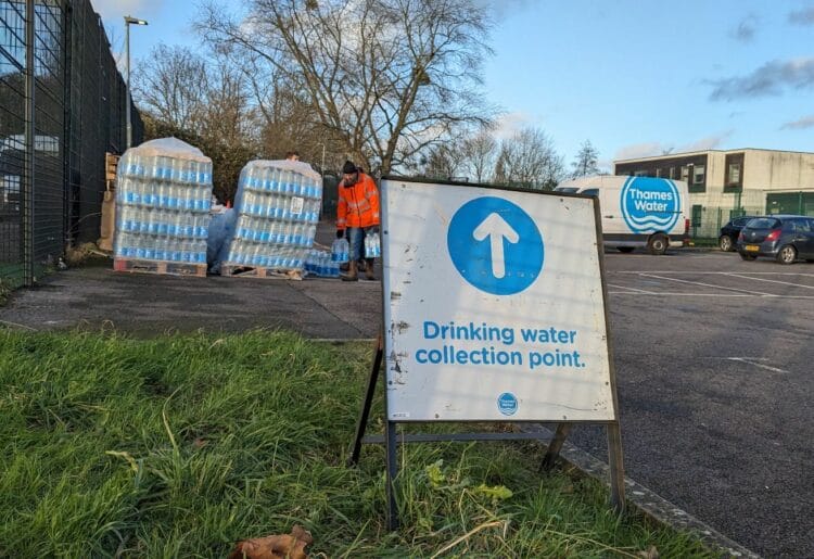 Thames Water has set up a collection point at The Meadway for residents without water Picture: Jake Clothier