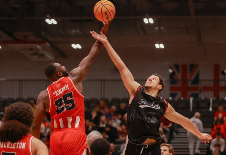 Christian Alexander of Reading Rockets. MK Breakers VS Reading Rockets in NBL Cup Final Action