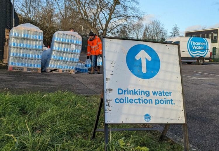Thames Water has set up a collection point at The Meadway for residents without water Picture: Jake Clothier