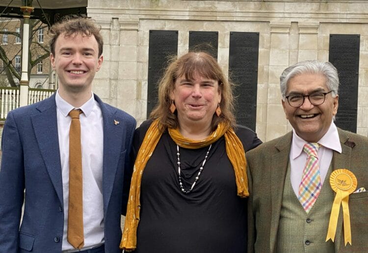 Henry Wright, Helen Belcher and Tahir Maher, the Liberal Democrat prospective parliamentary candidates for Reading Central, Reading West and Mid Berkshire, and Earley and Woodley Picture: Phil Creighton