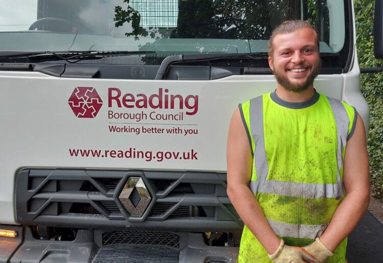 Highways Senior Jordan Brookson is completing a Construction Plant Operations apprenticeship at Reading Borough Council
