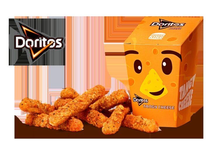 It's chicken, but not as we know it ... Burger King has launched Doritos Tangy Cheese Chicken Fries