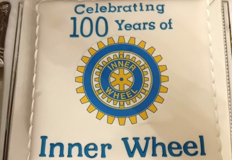 The cake created by the Inner Wheel Club of Reading Maiden Erlegh celebrate the movement's 100th anniversary