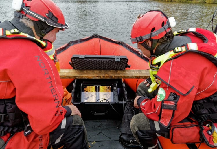BLSAR team uses 360degree sonar trace to search waters. Picture: BLSAR