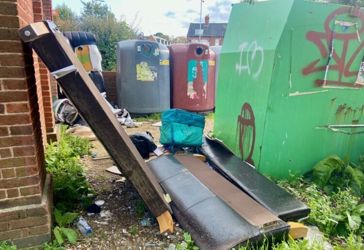 Fly-tipping next to a substation in east Reading - the area is to close to the public on Friday, March 1 Picture: Green Party