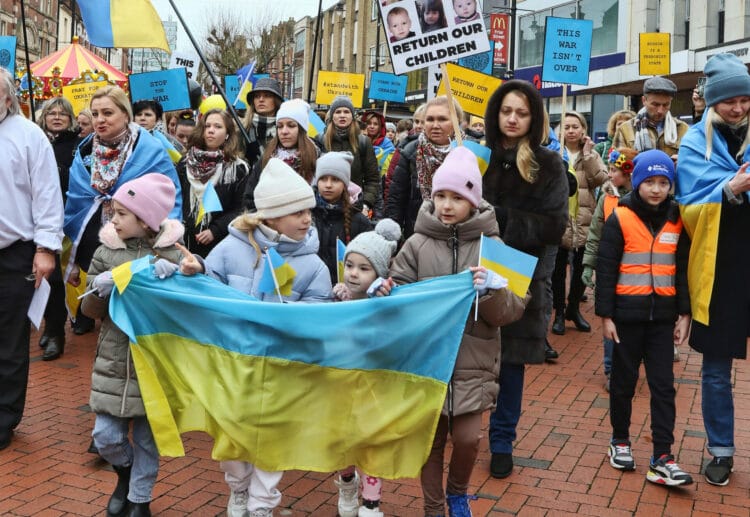 Reading joined in the Stand with Ukraine Global Rally held on Saturday, February 24 Picture: Dijana Capan/DVision Images
