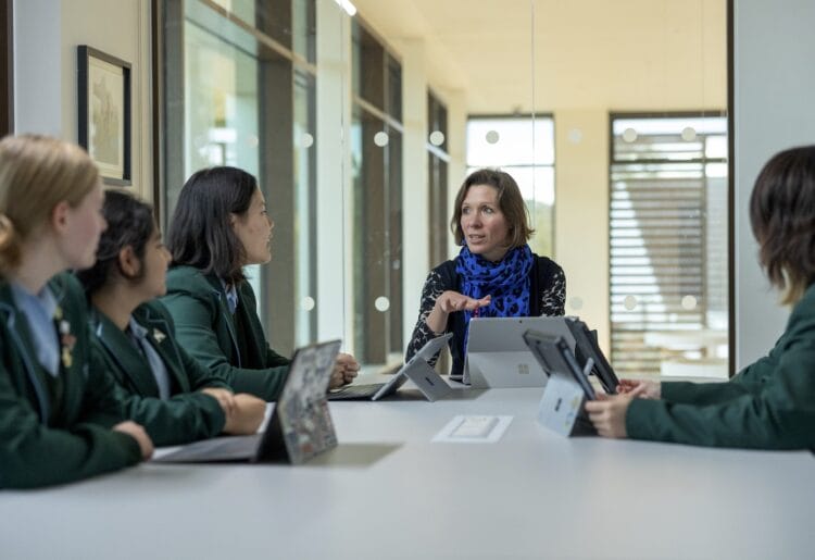 A lesson at Downe House